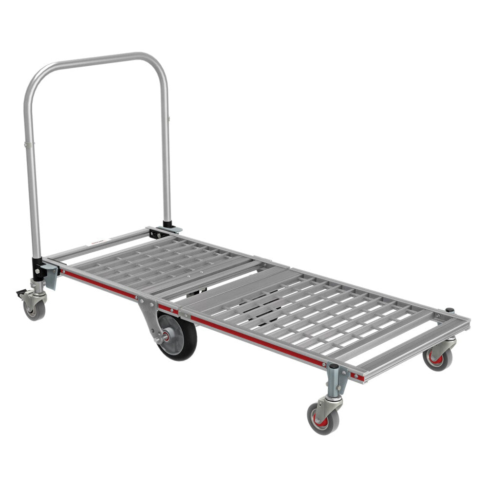 Carro Plataforma Plegable de Seis Ruedas con Extensión - Magliner de aluminio, trabajo pesado.